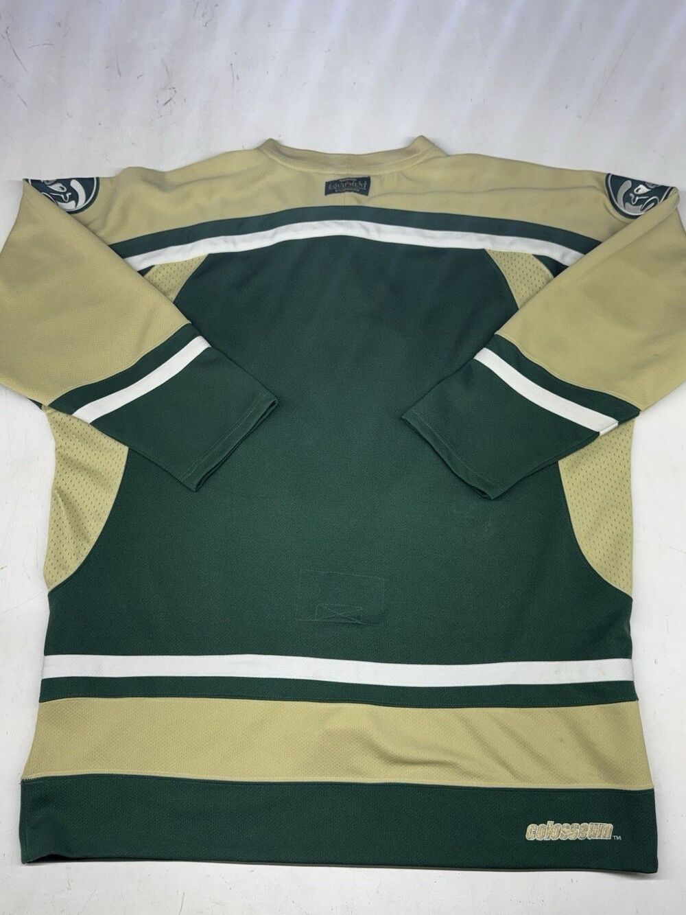Colorado State Rams NCAA Hockey Jersey Colosseum Athletics Lace Up Green Mens L - Picture 6 of 6